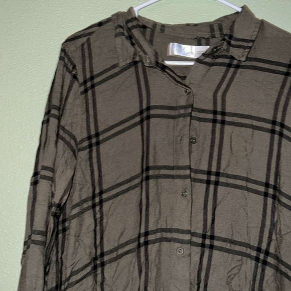 LAST CHANCE 7/31 green flannel dress - Picture 2 of 6